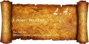 Lauer Aszter névjegykártya